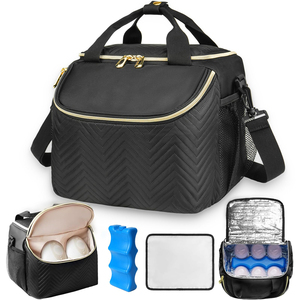 Tire-lait portable sac isotherme pliable résistant à l'eau 6 biberons 9 onces sac de glace compatible 8L polyester écologique - Product Image 1