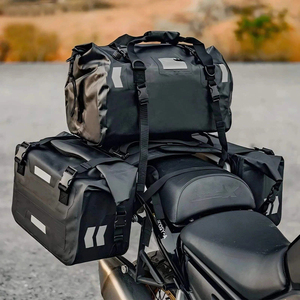 Borsa da sella posteriore impermeabile in PVC per moto, riflettente notturna, borsa laterale per sedile posteriore, borsa da viaggio per moto - Product Image 1
