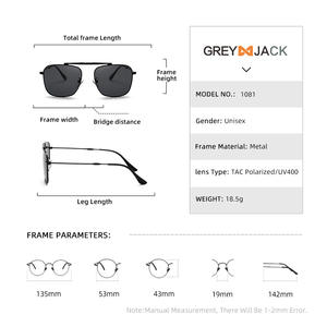 Gafas de Sol Plegables Estilo TikTok, Marco Metálico Negro, Polarizadas UV400, Unisex, Moda Urbana - Product Image 4