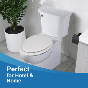 Siège de toilette en <span class=keywords><strong>bois</strong></span> moulé en forme de O blanc <span class=keywords><strong>gris</strong></span> doux avec charnières en plastique couvercle de siège de toilette durable pour la maison hôtel salle de bain - Product Image 4