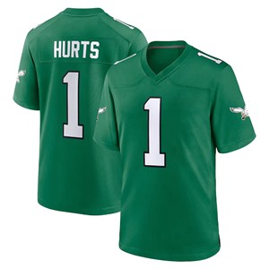 Camisetas de Fútbol Americano de EE. UU. 26 Saquon Barkley 1 Jalen Hurts 33 DeJean 11 Brown 62 Kelce 6 Smith, Camisetas Bordadas en Verde Kelly - Product Image 2