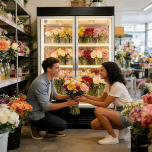 Vitrina Refrigerada para Exhibición de Flores Frescas, con Dos Puertas de Vidrio, para Floristerías y Mercados - Product Image 5