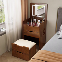 Ensemble de commodes de luxe moderne pour chambre à coucher avec miroir lumineux, tiroirs, meuble de maquillage pour petit appartement, design abordable