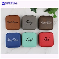 Boîte à bijoux carrée SUPERNOVA multicolore tendance en cuir gravé au laser, supports vierges en similicuir pour conception personnalisée