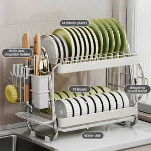 Gỉ bằng chứng nhà bếp món ăn khô giá sắt 304 thép không gỉ món ăn giá với drainboard món ăn drainer - Product Image 3