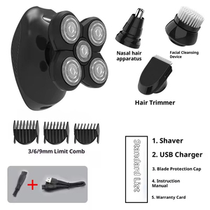 Rasoir électrique quatre-en-un 5D pour hommes, couteau à barbe étanche, batterie au lithium rechargeable - Product Image 6