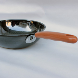 <span class=keywords><strong>Wok</strong></span> de Acero Inoxidable de Alta Calidad con Fondo Único y Perlas Decorativas, Capacidad de 3L, Mango de Plástico, Venta al por Mayor, Universal para Estufas de Gas y Batería - Product Image 4