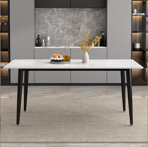 Hot Bán Chất Lượng Cao Phòng Ăn Đồ Nội Thất Bảng Ý Thiết Kế Đá Cẩm Thạch Slate Top Và Kim Loại Khung Bàn Ăn - Product Image 2