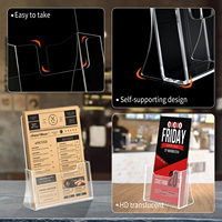Support de brochure en acrylique, support de littérature de comptoir, présentoir de prospectus en acrylique pour brochure, livret, magazine, menu