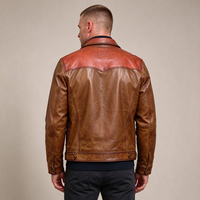 Blouson Bomber en Cuir Vintage pour Homme Style Western Hiver Yellowstone Effet Vieilli Veste de Cowboy Ranch Logo Personnalisé Vente en Gros