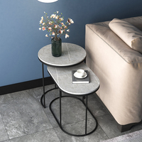 Table d'appoint pliable en métal avec plateau en pierre, table basse avec plateau en pierre, verre trempé disponible