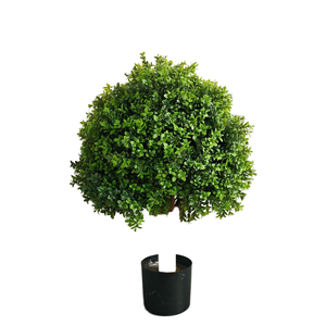 Para Amazon Olivo <span class=keywords><strong>Artificial</strong></span> Bonsai Bola de plástico verde en maceta Decoración interior/exterior Venta al por mayor para porche Patio Boj - Product Image 1