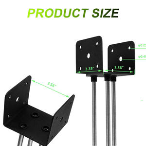 قاعدة تثبيت على شكل حرف U لأعمدة السياج، قاعدة تثبيت خرسانية لأعمدة السياج الخارجية، قاعدة لأعمدة السطح - Product Image 2