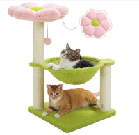 Mau Poste Rascador para Gatos con Estructura de Madera de Sisal, Diseño de Cama de Flores Removible y Atractivo