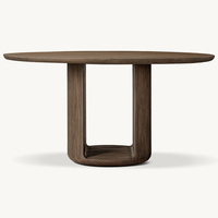 Table à manger ronde en bois massif convertible RH CIRO OPEN, design moderne pour appartement, maison, bureau et hôtel