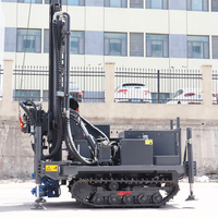 Foreuse de puits d'eau intelligente 160M sur roues, portable, avec marteau hydraulique, pour forage rapide et positionnement précis en profondeur