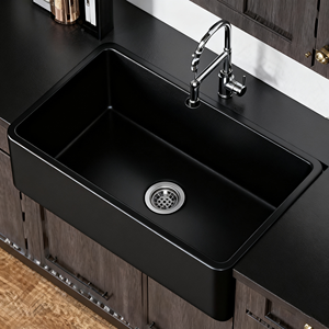 今日最佳交易高端玻璃纤维厨房水槽耐热易清洁表面低维护农家厨房水槽 - Product Image 4