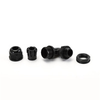Connecteur de blocage de câble en nylon de type L à 90 degrés, filetage métrique M20, étanche IP68, avec protection anti-traction pour câblage industriel