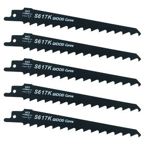 Lames de <span class=keywords><strong>scie</strong></span> <span class=keywords><strong>sabre</strong></span> industrielles S617K 3TPI HCS <span class=keywords><strong>pour</strong></span> <span class=keywords><strong>bois</strong></span> dur, <span class=keywords><strong>bois</strong></span> tendre, élagage, excellente <span class=keywords><strong>pour</strong></span> retirer les clous, coupes courbes et coupes en plongée - Product Image 1