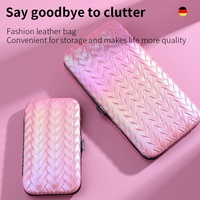 Kit de coupe-ongles en acier inoxydable avec étui holographique, ensemble de manucure et pédicure pour ongles épais, rose, cadeau pour hommes et femmes