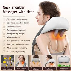 Einstellbare Intensität Wiederaufladbarer Nackenmassagegerät Schmerzlinderung Tiefengewebe-Massagegerät Tiefes Kneten Shiatsu Nackenmassagegerät - Product Image 4