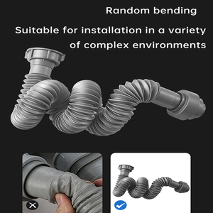 Bộ Ống Thoát Nước Nhà Bếp Chống Mùi V Sâu 40Mm Với Ống Thoát Nước Ống Co Rút Trái Và Phải Có Thể Mở Rộng Với Ống Thoát Nước - Product Image 5