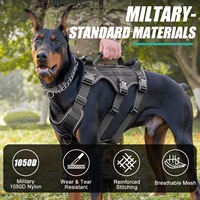 Harnais tactique militaire réglable et respirant en nylon pour chien, avec rembourrage Molle, poignée en caoutchouc et boucle à dégagement rapide pour chiens de taille moyenne
