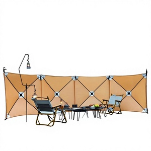 120x480cm Outdoor Camping <strong>Windbreak</strong> Oxford Fabric Aluminum <strong>Pole</strong> Foldable Wind Screen for Barbecue Picnic - Product Image 1