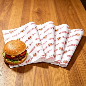 Eco-Friendly Biodegradable Grease Proof Waterproof PE Coated Single-Side Custom Plate Liner Food <b>Wrapping</b> <b>Paper</b> for <b>Burger</b> - Product Image 4