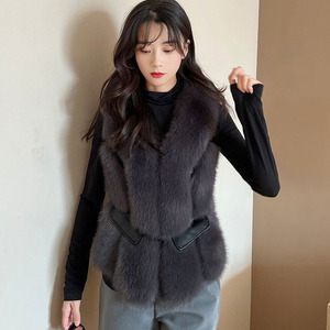 Chaleco de Invierno sin Mangas para Mujer, con Parches de Piel Sintética, Cálido y Suave, Abrigo de Moda - Product Image 1