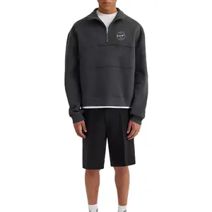 Custom Fashion 1 / 4 Zip Sweatshirt Fleece Pullover Stand Collar Men Polo Sweatshirts Oversize Sweat Shirt Men's