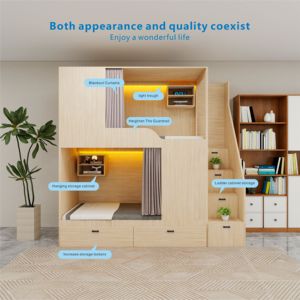 <span class=keywords><strong>Lit</strong></span> superposé moderne en bois pour hôtel-capsule, dortoir, pour adultes, avec isolation acoustique et éclairage - Product Image 5