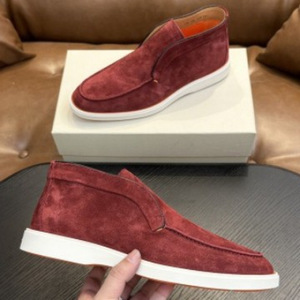 Nouveaux Mocassins d'été décontractés pour hommes, haut de gamme, style international, à semelle plate, couleur unie, avec embout en velours, respirants, antidérapants et à enfiler - Product Image 1