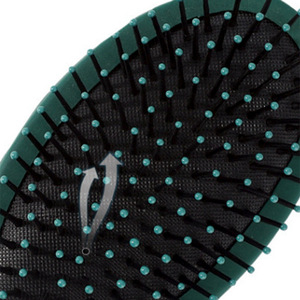 Peigne à coussin d'air pour cheveux longs, grande taille, massage du cuir chevelu, usage domestique, matériau en caoutchouc ovale vert - Product Image 3