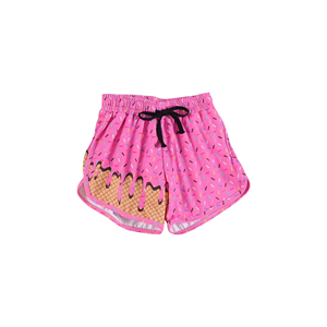 SS0931 rts Conjunto de pantalones cortos de verano para niña, con estampado de chispas de helado negro, para niñas pequeñas y activas, venta al por mayor - Product Image 6