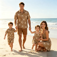 Combinaison à Bretelles pour Filles en Gros, Personnalisée ODM, Imprimé Floral Hawaïen, Combinaison Décontractée d'Été sans Manches pour Bébé, Vêtements de Famille