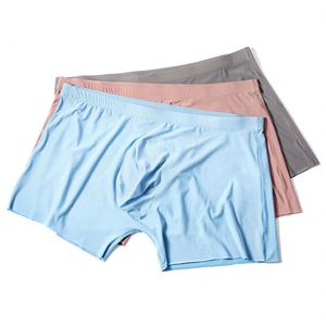 Calzoncillos Boxer para Hombre, Transpirables, Cómodos, de Color Sólido, de Seda de Hielo, para Verano, con Bolsa Convexa en U, Sexy - Product Image 1