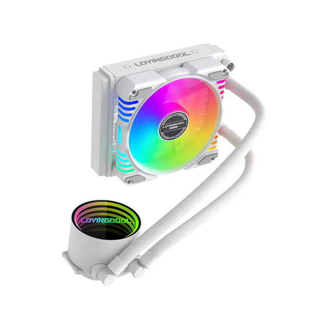 Lovingcool OEM 120mm ARGB White Video Card Cooler Budget Liquid Cooling System for Gaming PCs with CPU Water Cooler