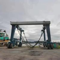Grue portique électrique sans rail sur pneus avec commande PLC, moteur et engrenage, palan mobile 60 tonnes pour usine et chantier de construction