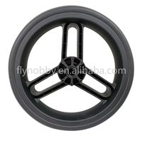 Roues et jantes en plastique de 8 pouces avec pneus en mousse EVA, frein, capacité de charge de 25-30 kg, dureté 55-60A, pour poussette pour animaux de compagnie