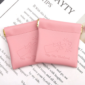 Custom Logo Portable Pu Leather Jewelry Bag With Closed Iron <b>Sheet</b> Earphone Coin Gifts Hook Cosmetic Packaging Leather Pouch - Product Image 4