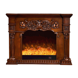 Chimenea Eléctrica Decorativa <span class=keywords><strong>con</strong></span> Llama LED, Consola para TV, Calentador, Chimenea <span class=keywords><strong>de</strong></span> Madera Marrón, Chimenea <span class=keywords><strong>de</strong></span> Madera Blanca - Product Image 1