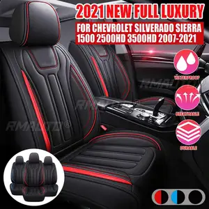 2pcs Car Front Seat Covers PU Leather Custom Leather Car Seat Cover For Chevrolet Silverado Sierra 1500 2500hd 3500HD 2007-2021