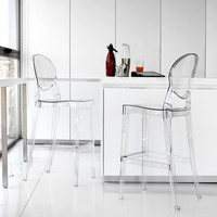 Meubles de fête en plein air pour hôtel chaises de comptoir de bar transparentes tabourets de bar de cuisine chaise de bar en plastique avec repose-pieds