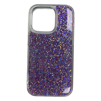 Coque de téléphone portable à paillettes Hybrid Epoxy Bling Antichoc pour iPhone 15promax