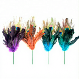 Vente en gros de fleurs décoratives avec tige violette et plumes pour arrangement floral, <span class=keywords><strong>vase</strong></span> pour mariage et fête, décoration de bricolage - Product Image 1