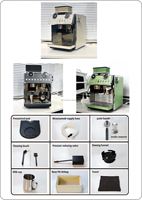 Machine à café électrique portable ZILONG de luxe à double chaudière et double pompe, en acier inoxydable, avec moulin intégré, multifonctionnelle pour expresso