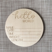 Panneau de bienvenue pour nouveau-né Annonce de naissance en bois faite à la main pour le séjour à l'hôpital du bébé Décoration murale Artisanat et boîtes en bois