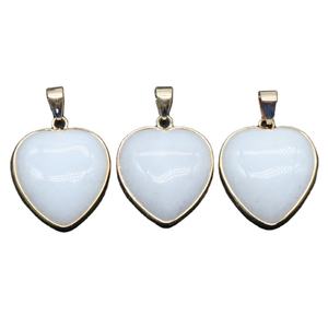 Cuarzo Personalizado con Nombre 2026 para Joyería, Cristal para Hacer Joyas, Colgante de Jade Blanco en Forma de Corazón para Mujer - Product Image 1