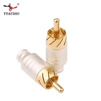 Conector macho RCA Jack chapado en oro OEM ventas al por mayor DIY HIFI HI-END Audio Video AC Cable 4mm
